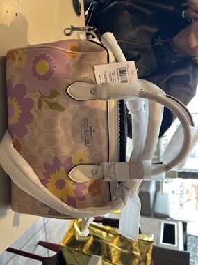 Coach Floral Mini Satchel in Pink, Yellow & White